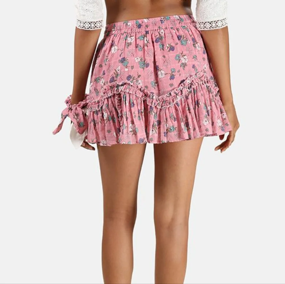 Loveshackfancy Pink floral ruffled mini skirt - Picture 4 of 4